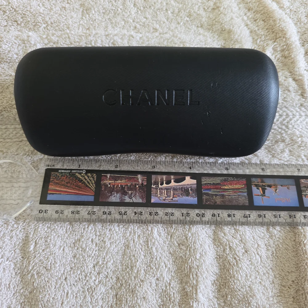 CHANEL – Authentic Black Hard Eyeglasses Case with CC Snap Button